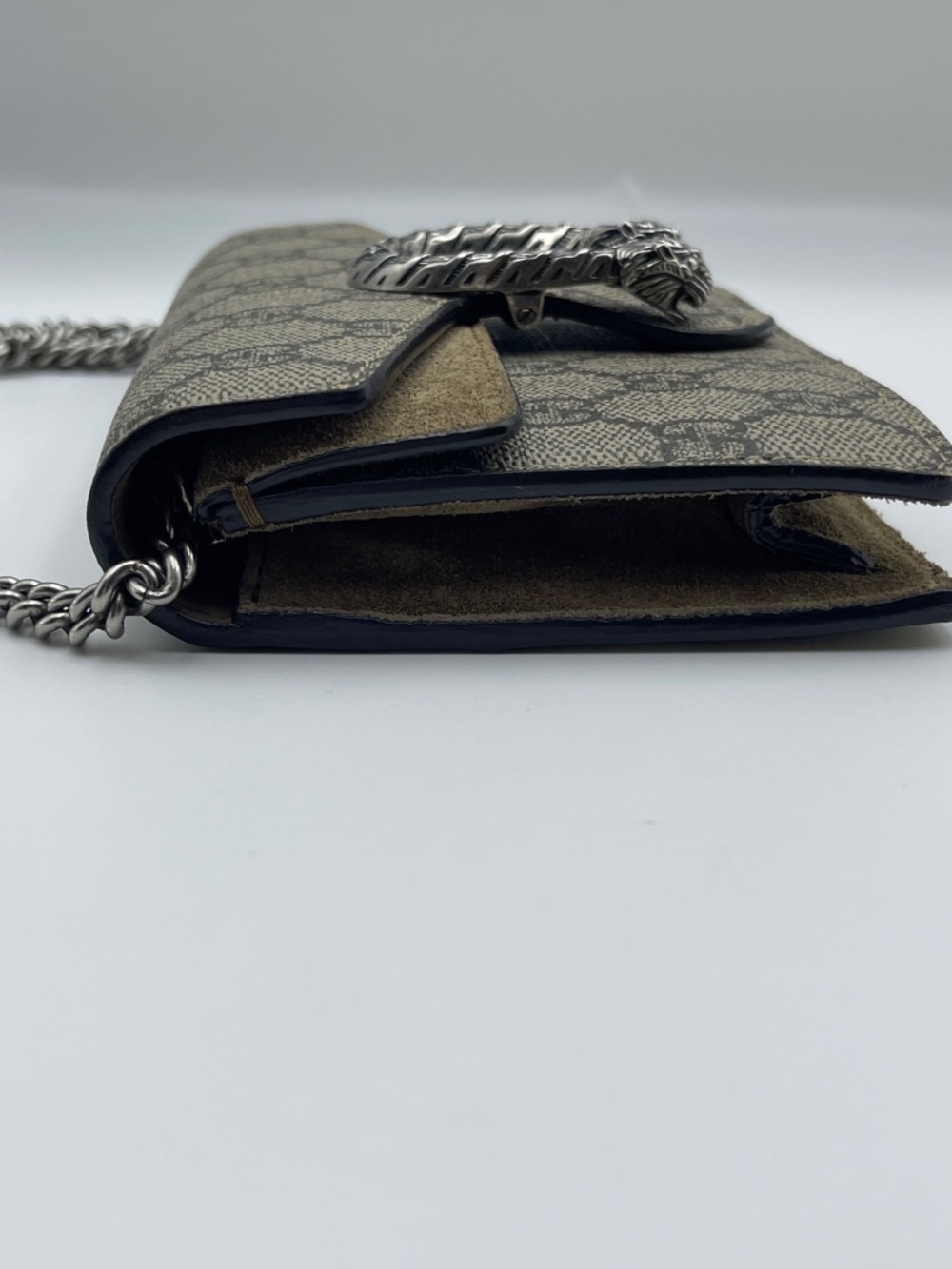 Gucci GG leather Supreme Super Mini Dionysus Bag Canvas Suede Chain Bag Purse - Picture 4 of 14